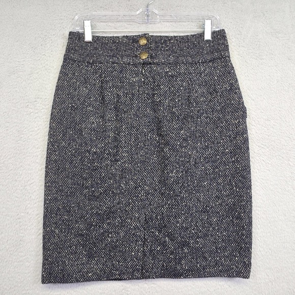 CAbi Dresses & Skirts - CAbi Skirt Womens 6 Blue Blair Wool Tweed Straight Preppy‎ Academia Capsule Work